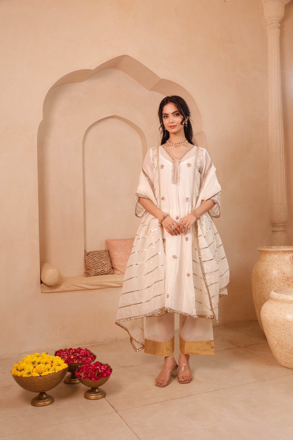 Chaandni Ivory Gota Suit Set - Image 6