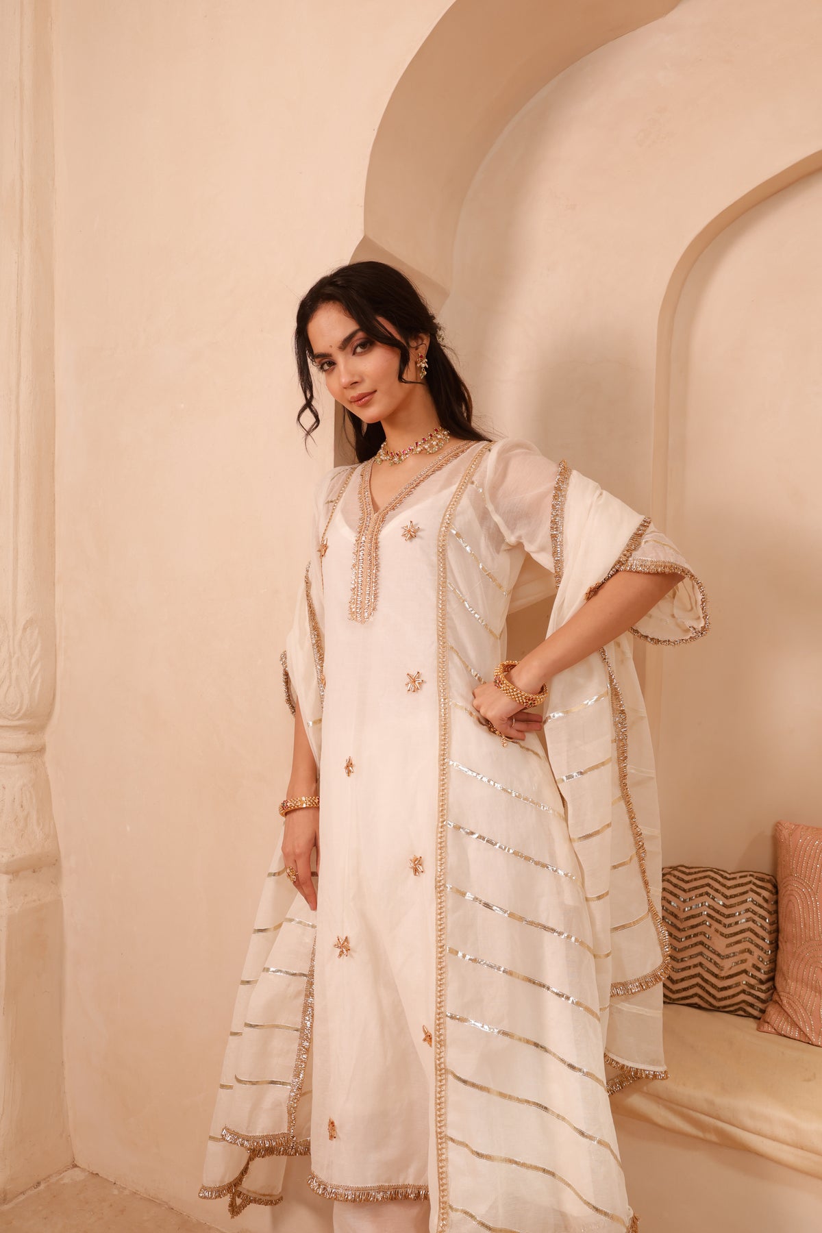 Chaandni Ivory Gota Suit Set - Image 9