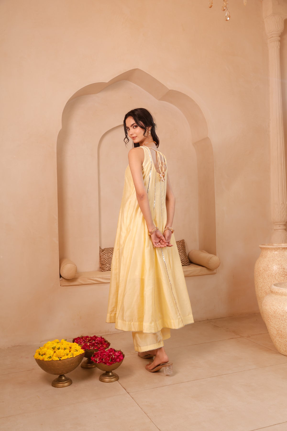 Kesar Chand Chanderi Anarkali Set - Image 2