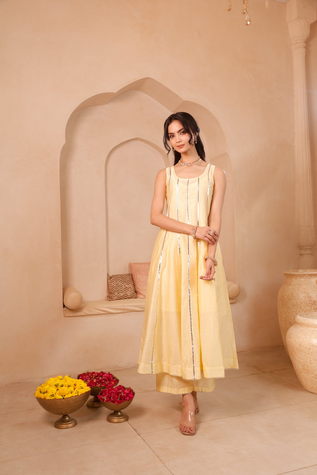 Kesar Chand Chanderi Anarkali Set - Image 4