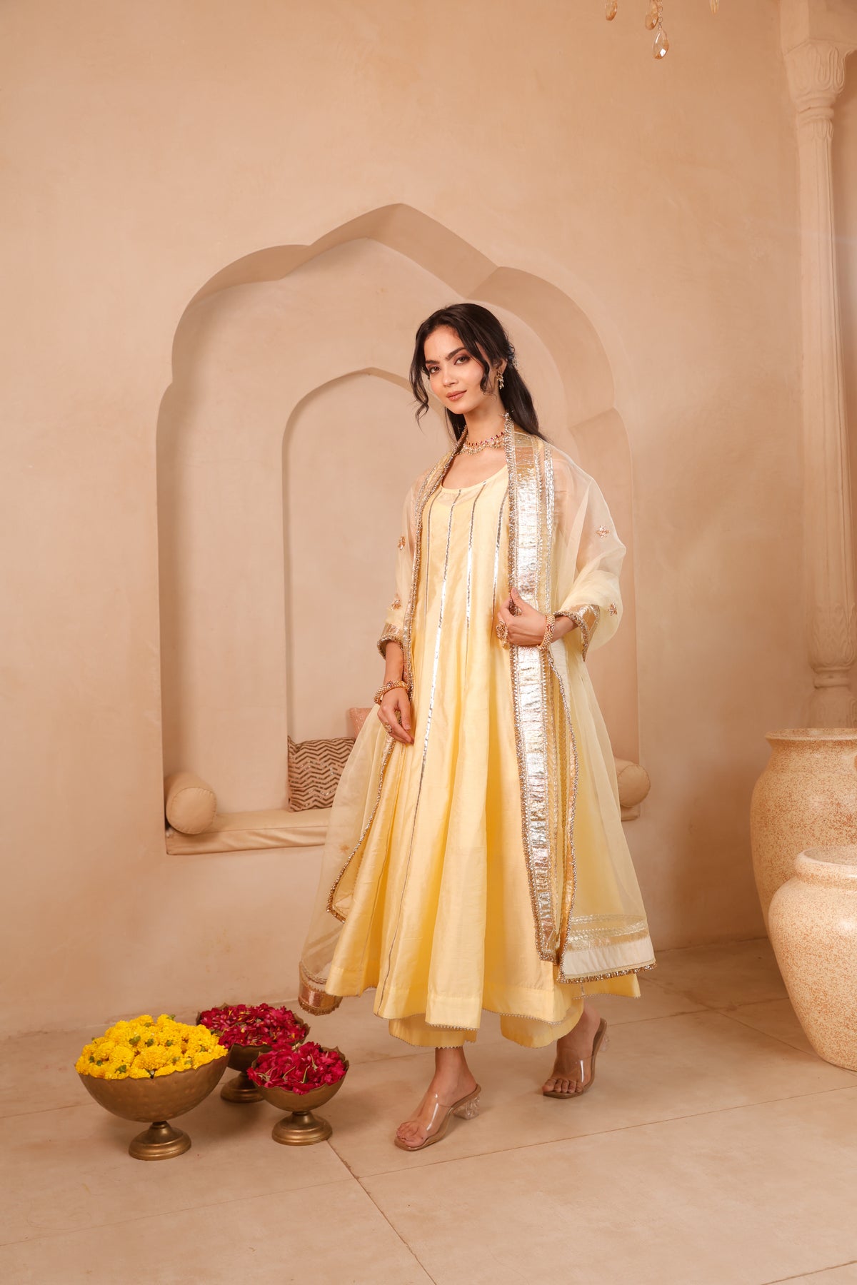 Kesar Chand Chanderi Anarkali Set - Image 6