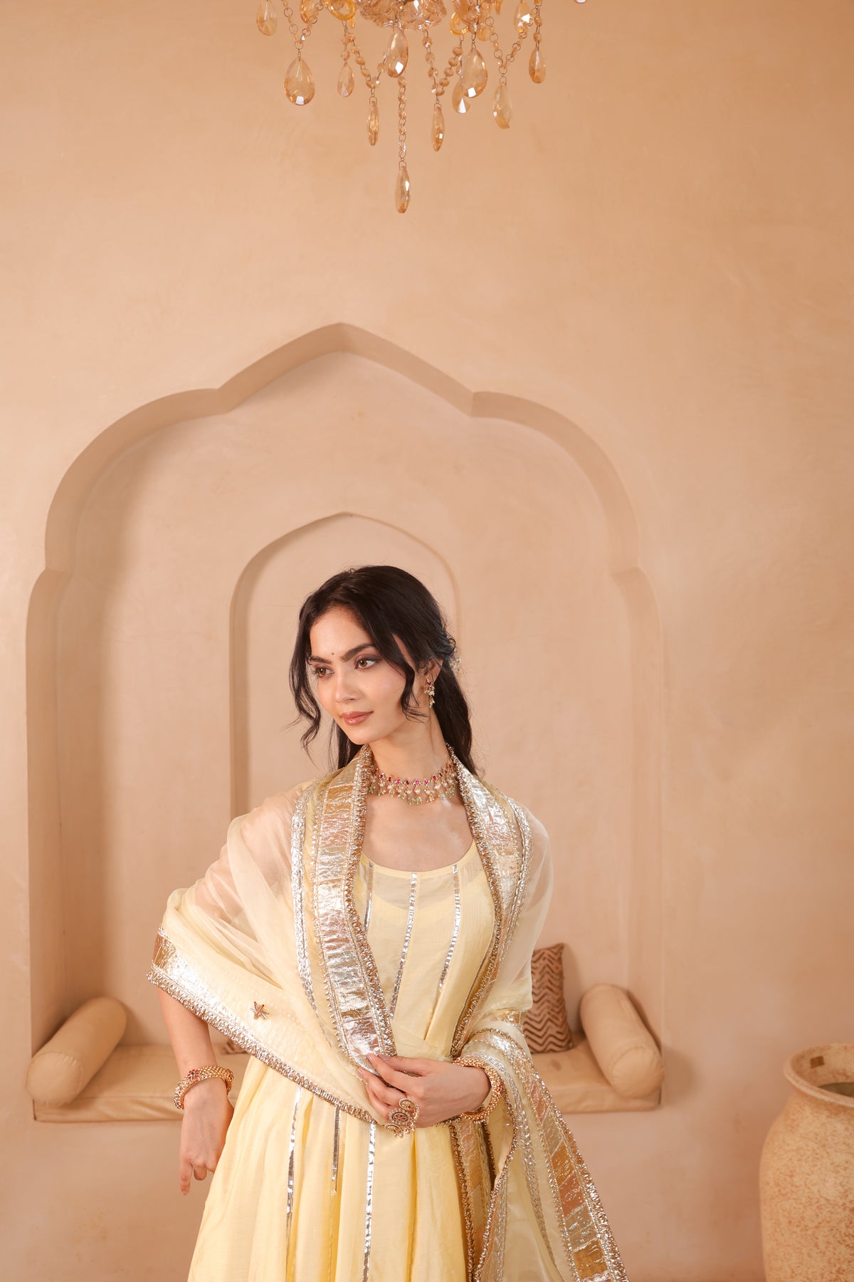 Kesar Chand Chanderi Anarkali Set - Image 9