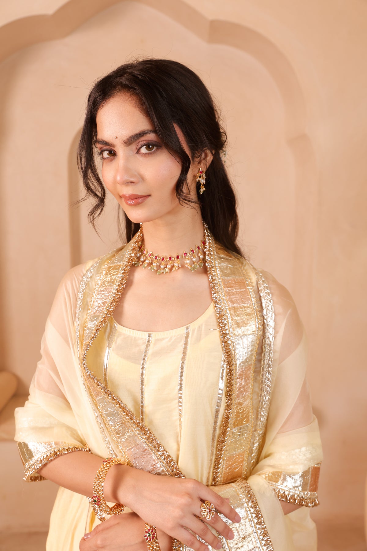 Kesar Chand Chanderi Anarkali Set - Image 10
