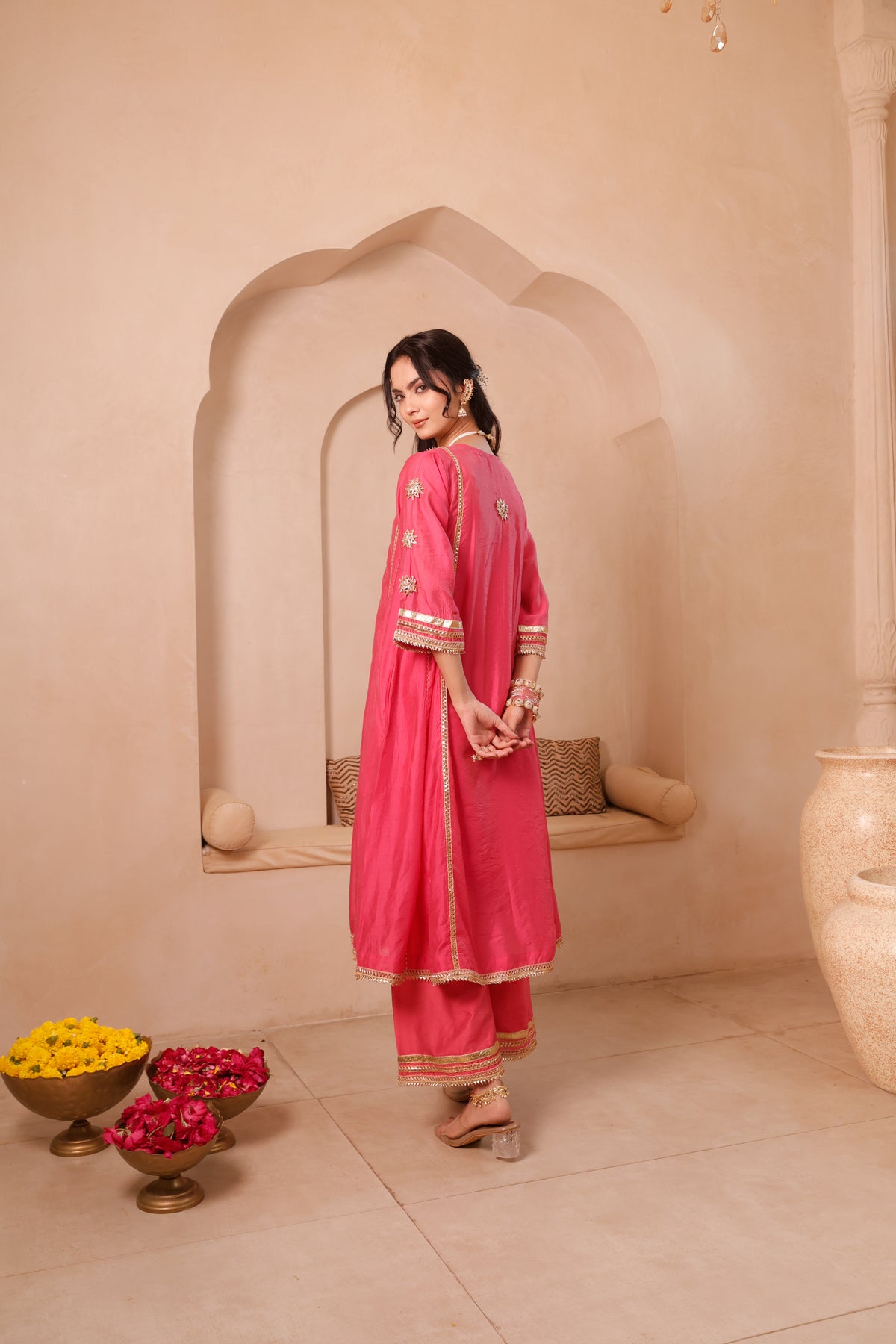Gulnaar Rani Pink Festive Suit Set - Image 2