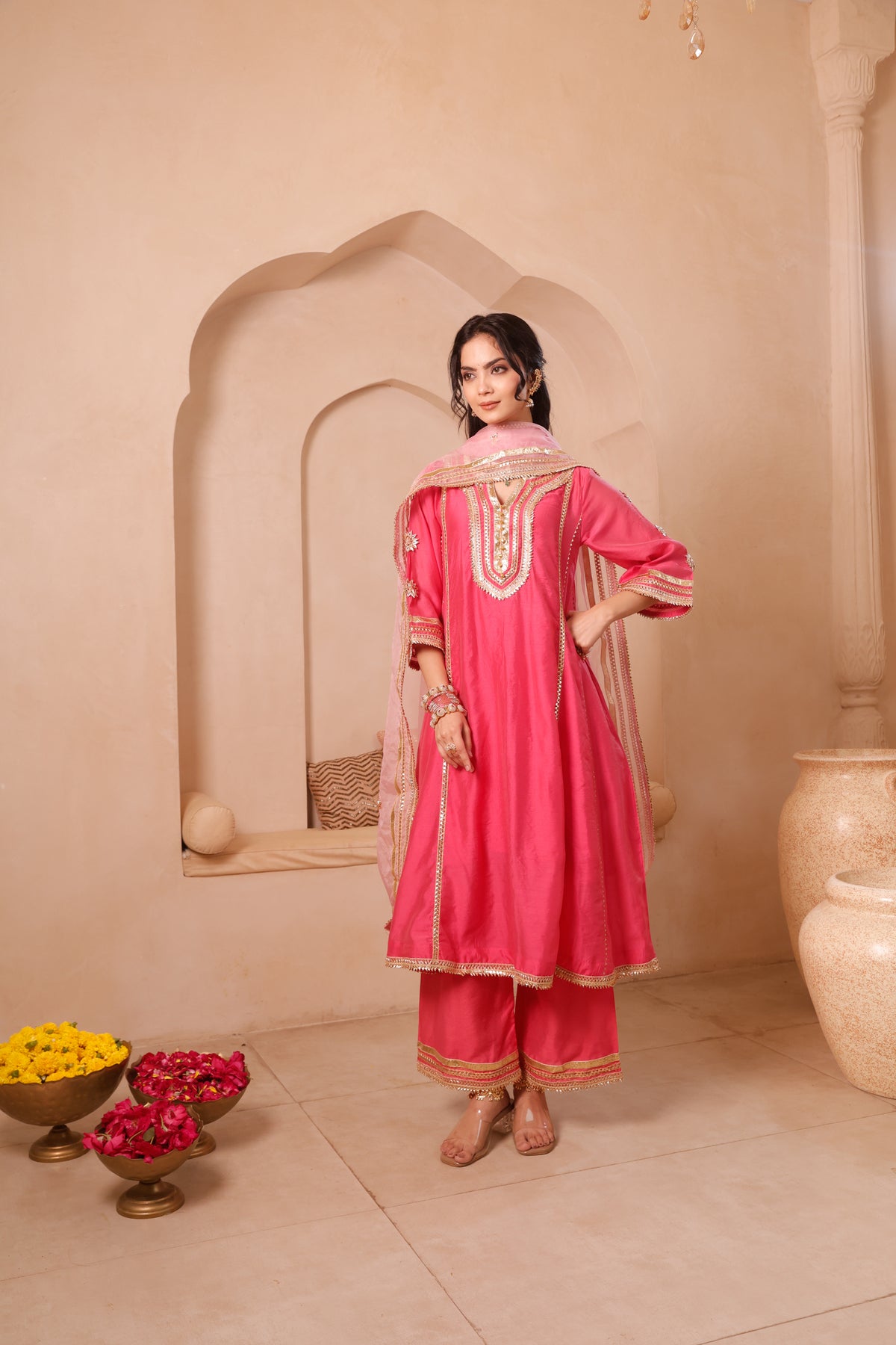 Gulnaar Rani Pink Festive Suit Set - Image 4