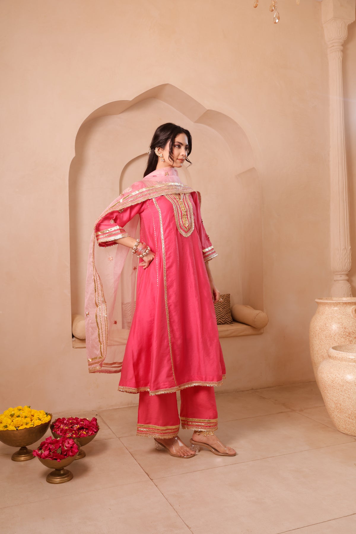 Gulnaar Rani Pink Festive Suit Set - Image 5