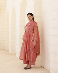 Terra Bloom Chanderi Hand Bandhej Suit Set with Dupatta