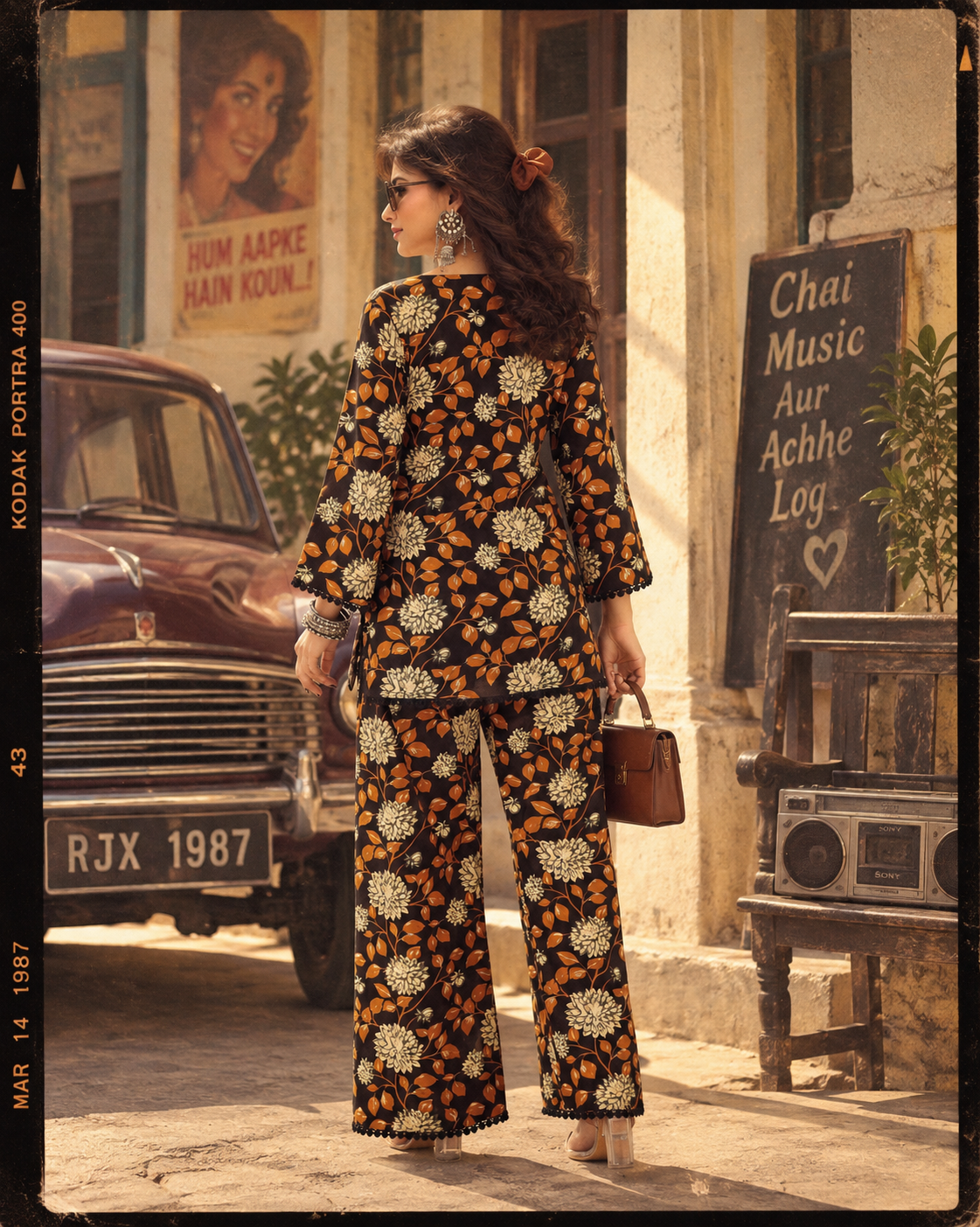 Black Hand-Block Co-ord Set