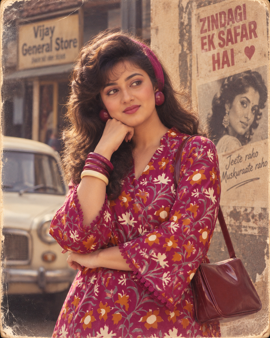 Magenta Jaal Handblock Co-Ord Set