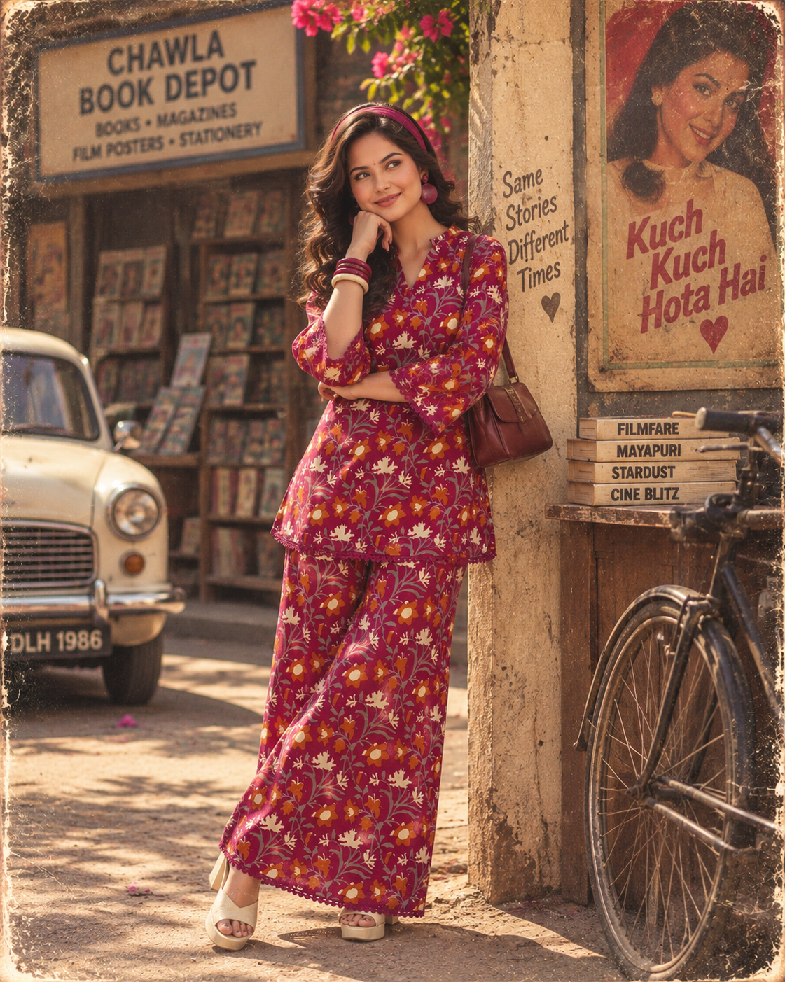 Magenta Jaal Handblock Co-Ord Set